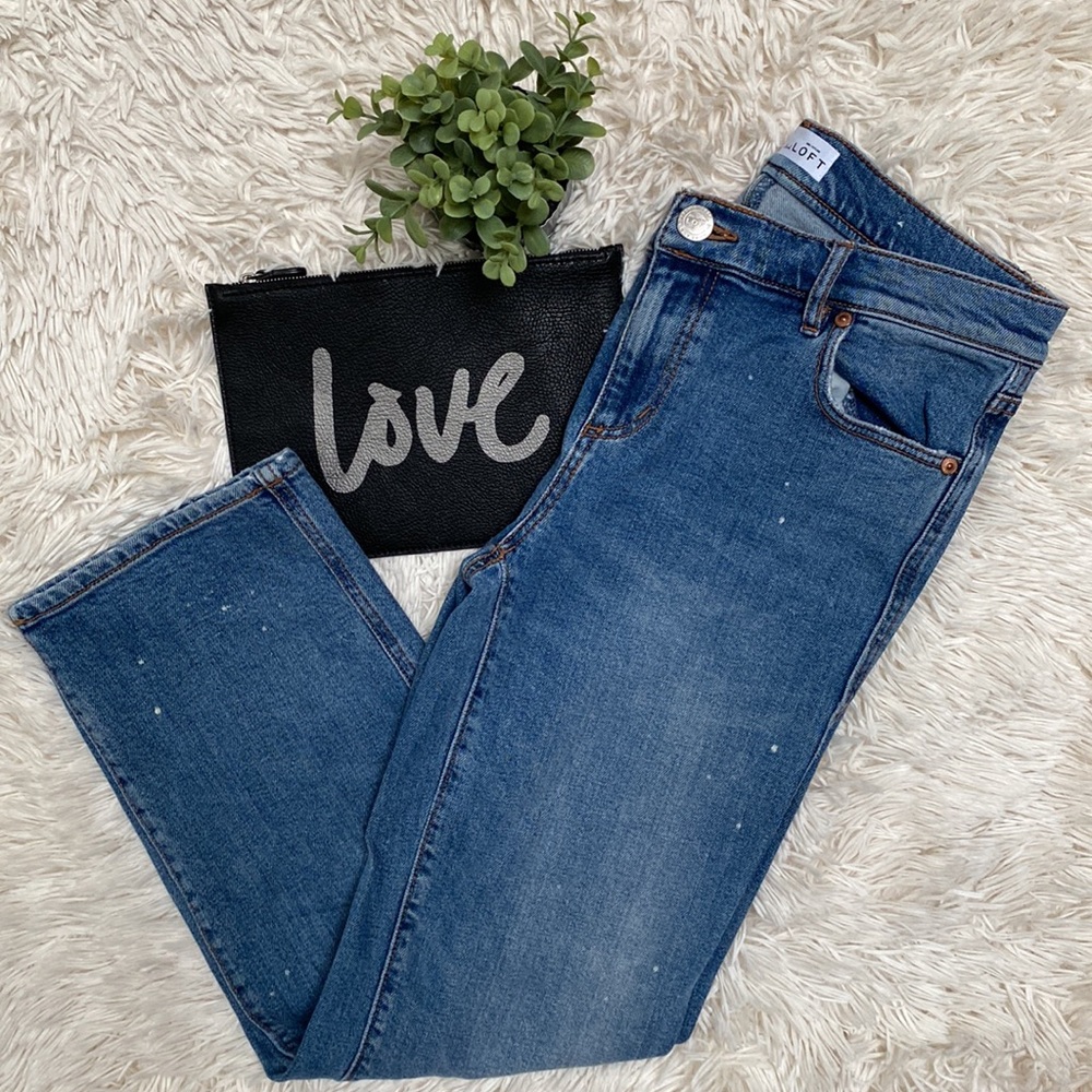 Loft Straight Crop Jeans 💗 Medium Wash